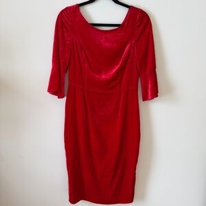 Boden Red Velvet Silk Blend Sheath Dress Size 4